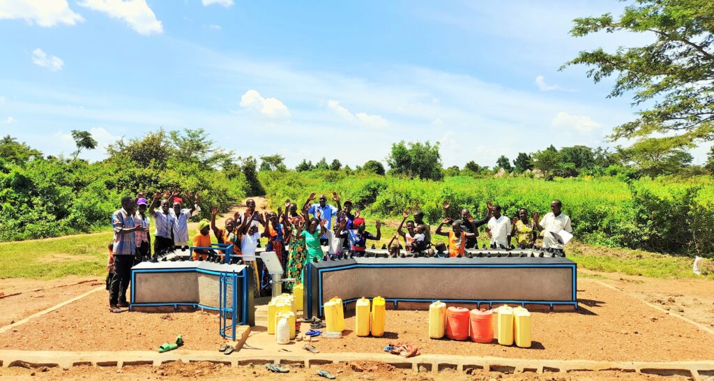 Front View Of He Newly Rehabilitated Egunyu Well With Users