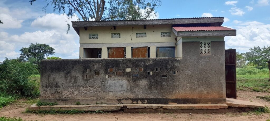 Front View Of Okongol Primary School Girls' Latrine