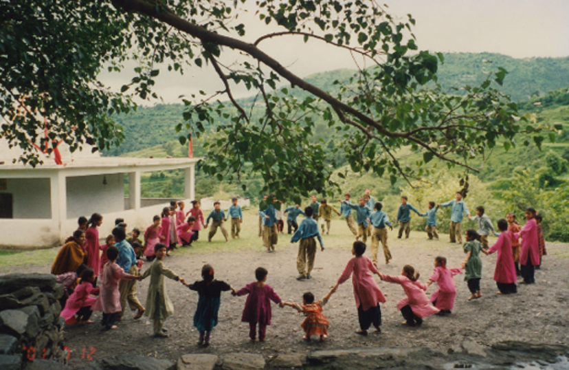 Circa 2001: Shilpa with her students in Rajgarh, India
